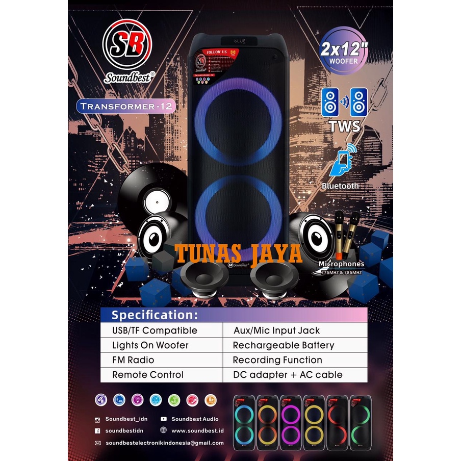 SPEAKER  SOUNDBEST TRANSFORMER 12 - TRANSFORMER12 12 INCH