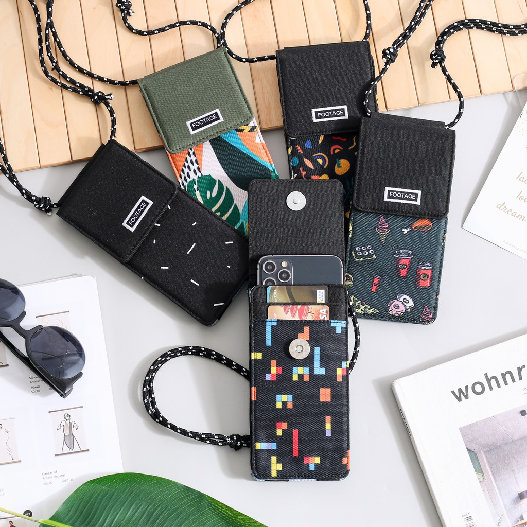 Dompet HP ID Card Holder Hanging Phone Wallet Kalung Gantung Leher Multifungsi Wanita Pria Motif TS8