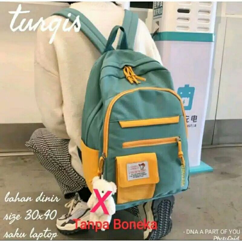 Kamuran Tas Sekolah Anak Dewasa Remaja Sd Smp Backpack Ransel Cewek Cowok R9I7 Gr RW402 Backpack Sekolah Ker