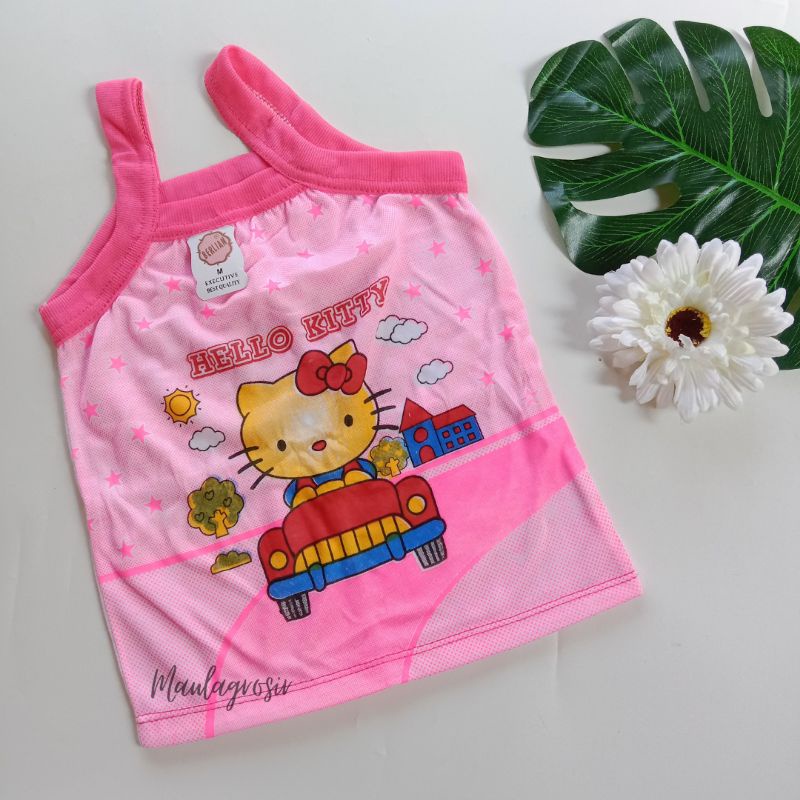 Lusinan 12 PCS Singlet Anak Perempuan Motif Hello Kitty