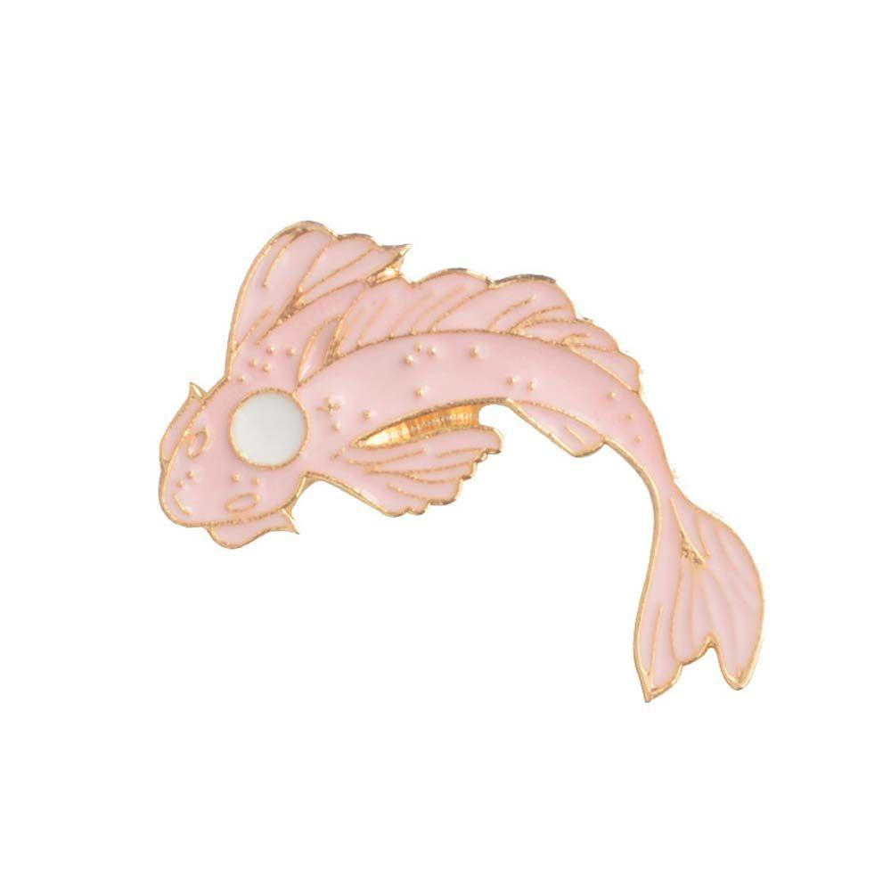 [Elegan] Ikan Koi Bros Hadiah Untuk Wanita Pria Fashion Ikan Beruntung Aksesoris Perhiasan Kerah Bros Lencana Pin Enamel Pin