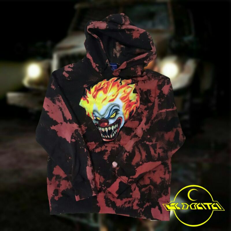 hoodie champion reverse acidwash reworked game Twisted Metal "sweet tooth"