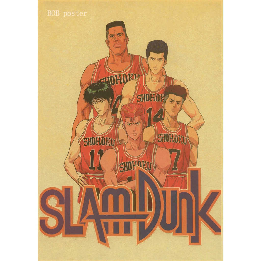 Poster Dinding Desain Anime Slam Dunk Klasik Retro Vintage Untuk Dekorasi Kamar Tidur