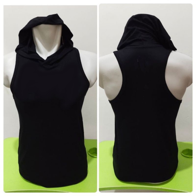 singlet hoodie pria bahan halus/hoodie gym pitnes/singlet hoodie menyerap keringat/Kaos Singlet Pria Hoddie Sport/