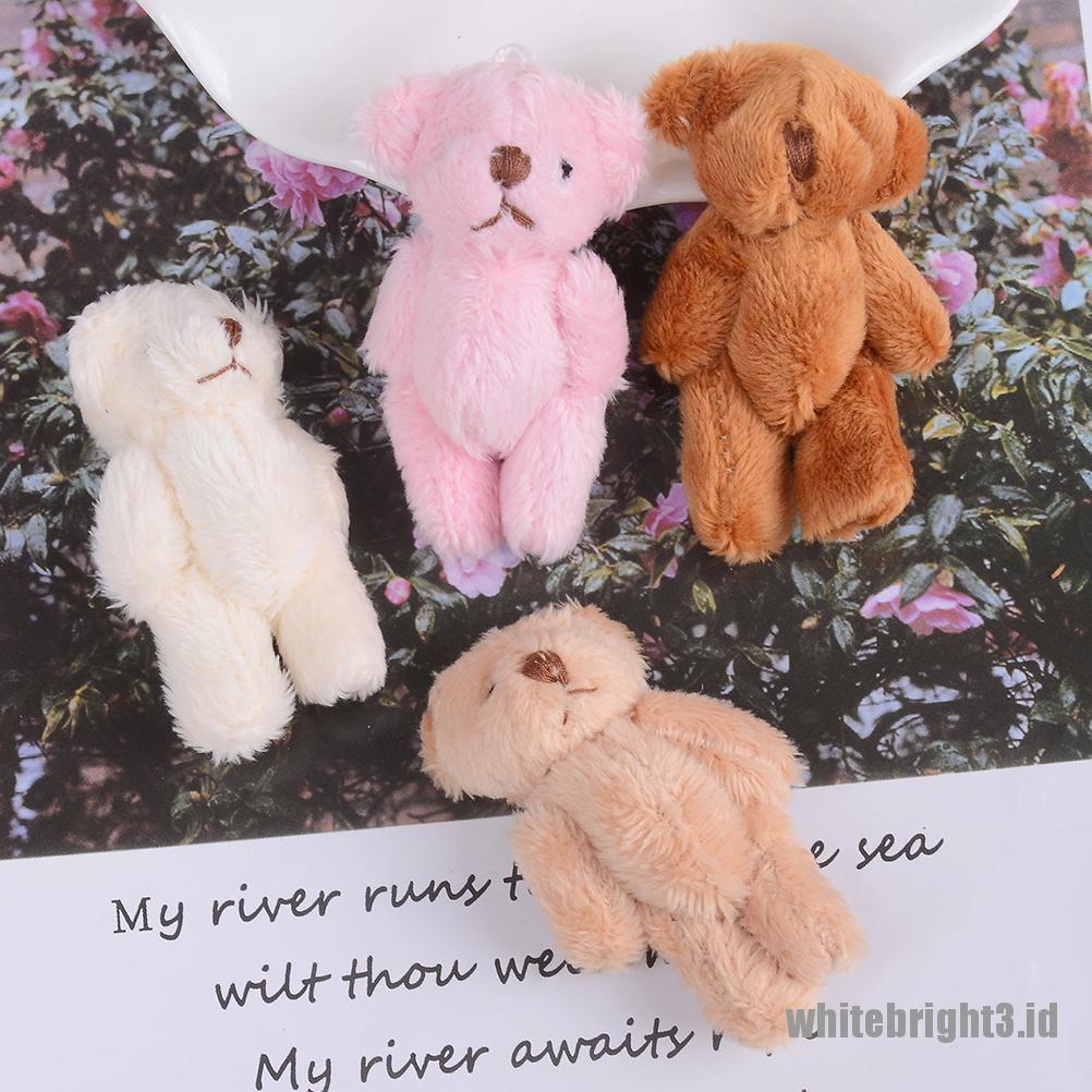 (white3) Mainan Boneka plush Beruang fluffy Mini 6cm Untuk Kotak Permen / Hadiah Anak