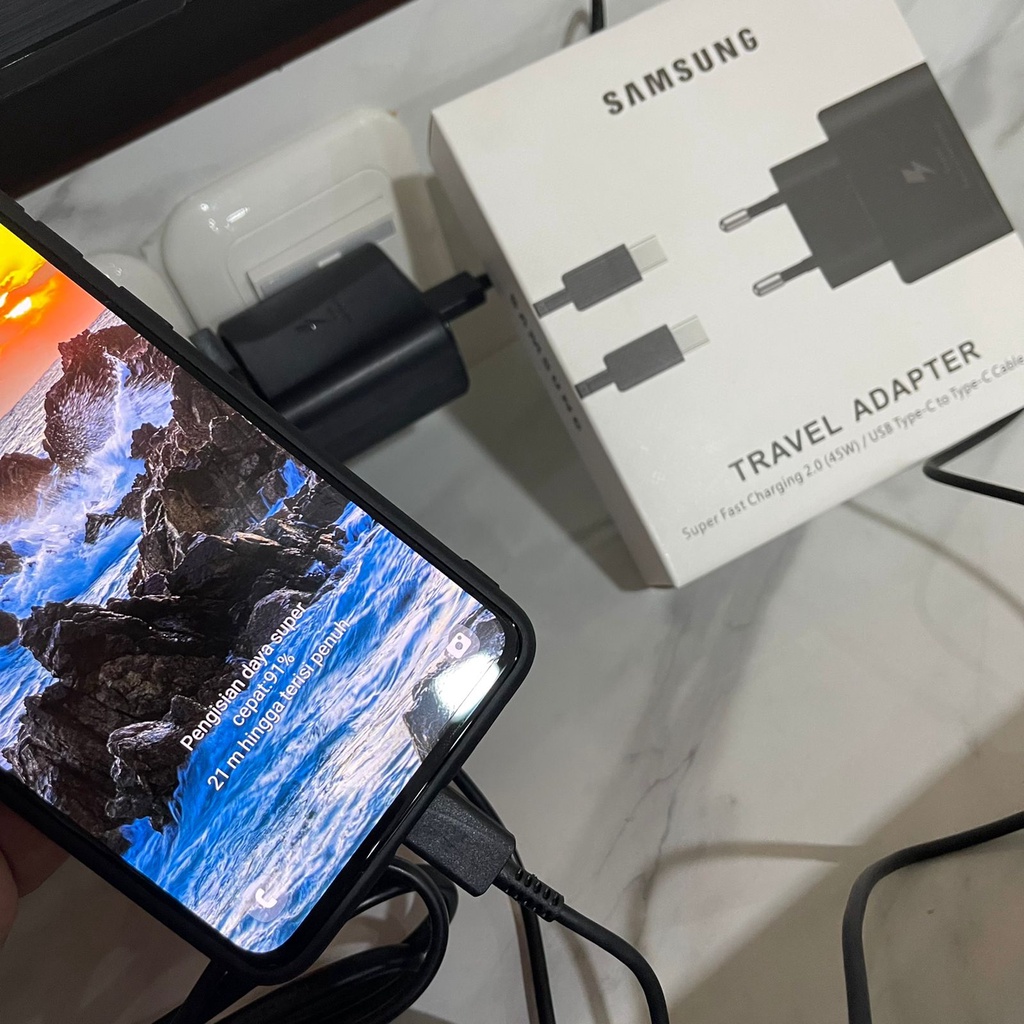 PROMO Charger super fast 45w Samsung Galaxy S22 Ultra 45 Watt Usb Tipe C Ke Usb Tipe C sultan