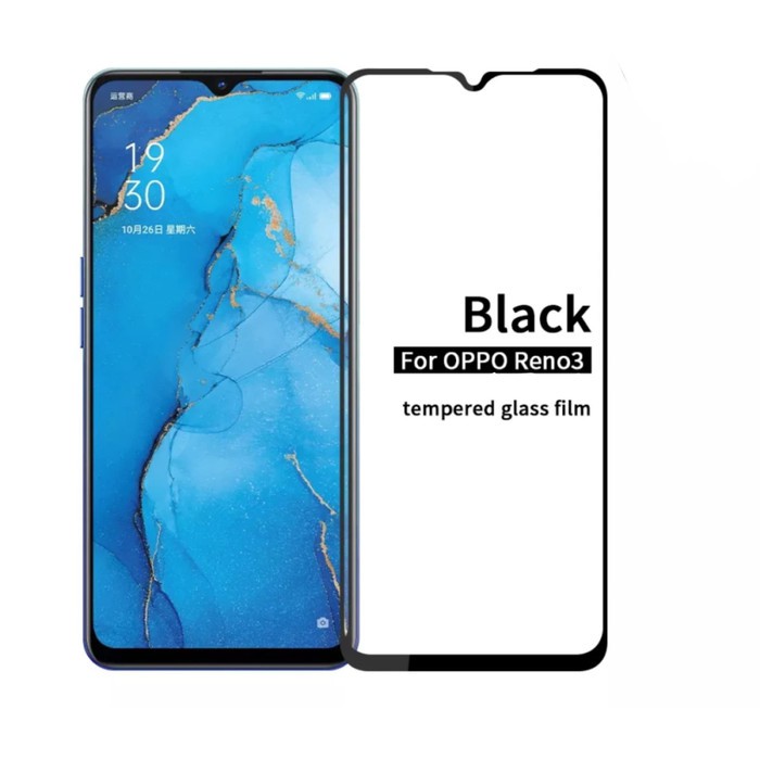 H8 Tempered Glass 10D Full Cover Oppo Reno 3 Premium Quality