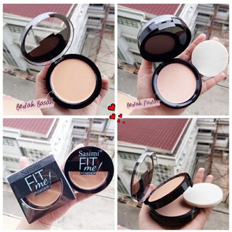 Bedak Padat 2in1 2 Way Compact Powder Bedak Basah Kosmetik Wajah Make Up Makeup