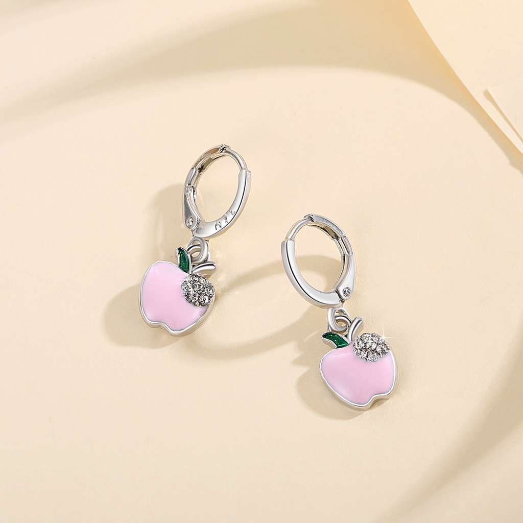 Y573【COD】Apple Earrings Anak Titanium Stainless Steel Earrings Girls Anting Murah