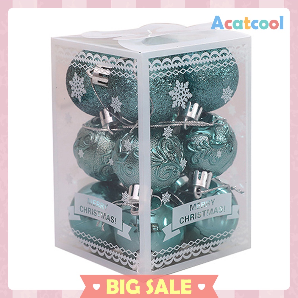 12pcs Christmas Decorative Ball Shatterproof Tree Pendant Balls Ornaments