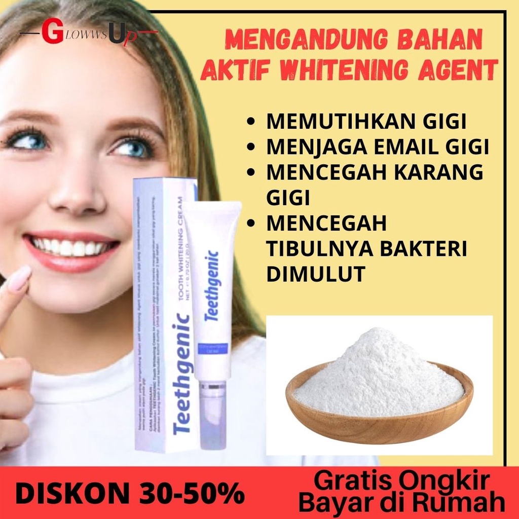 Pemutih Gigi Kuning Teethgenic Tooth Whitening Cream By Ertos Cream Pemutih Gigi Perwatan Gigi