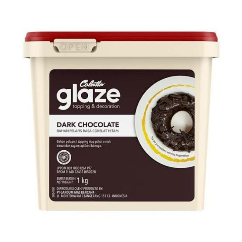 Glaze Dark Chocolate 1 Kg Colatta Glaze Coklat Toping Donat Cokelat Bahan Kue Makassar cod Olesan Ro