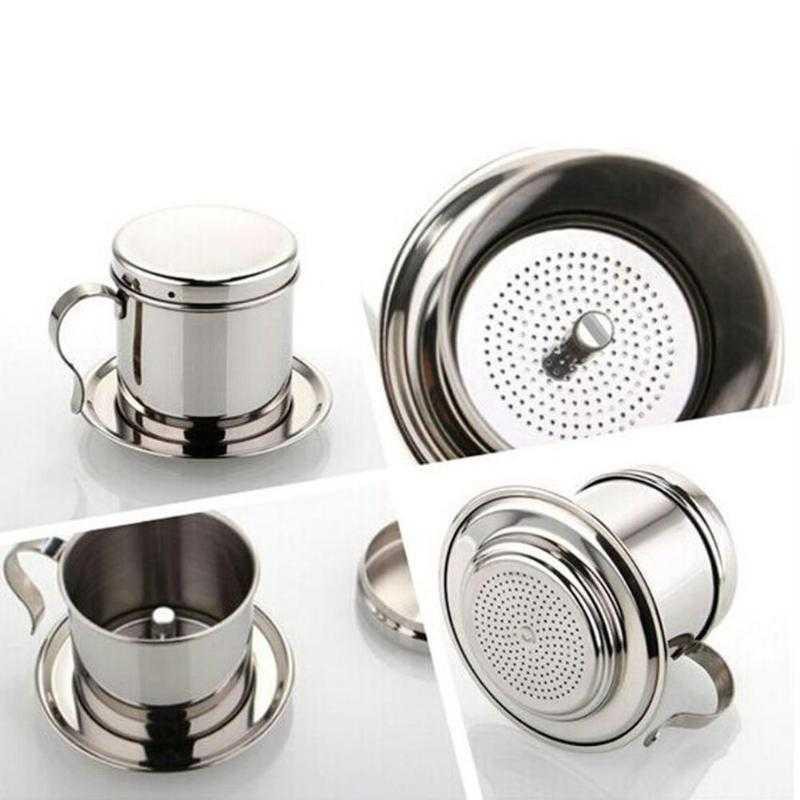 MOJOYCE Filter Saring Kopi Vietnamese Coffee Drip Pot Stainless - LC2 [Silver]