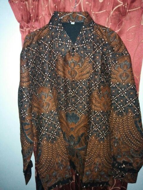 Anjasmara Sogan Kemeja Batik Pria Lapis Furing Katun Primisima Batik Coklat Batik Solo