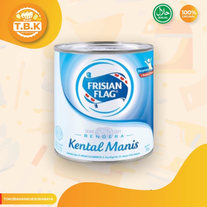 

Susu Kental Manis Bendera Putih Kaleng 370gr / Frisian Flag SKM / Toko Bahan Kue TERMURAH