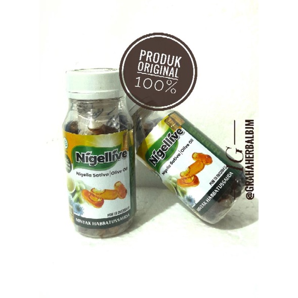 

NIIGELLIVE. MINYAK HABBATUSSAUDA PLUS MINYAK ZAITUN - KOLESTEROL. IMUNITAS. LANCAR PEREDARAN DARAH. CEGAH STROKE. SUPLEMEN HERBAL