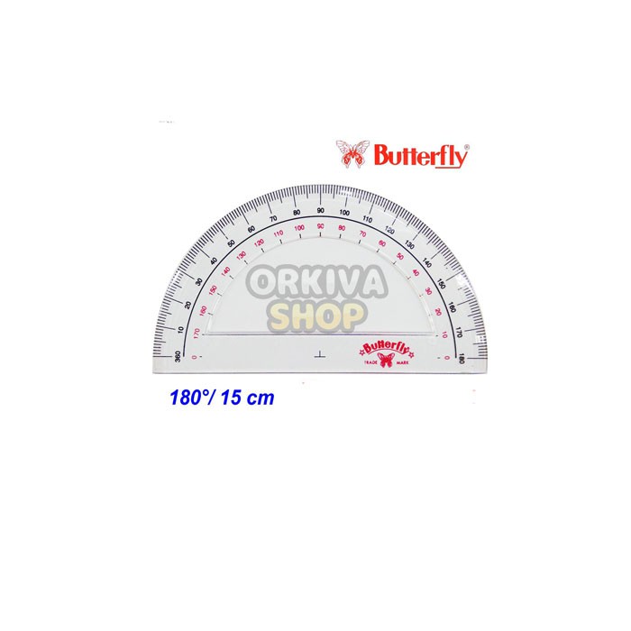 

Penggaris Busur Butterfly 180° 15 cm LUBANG