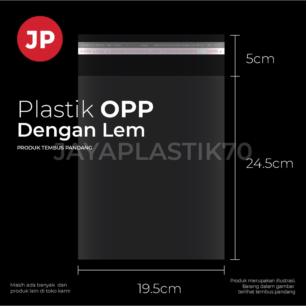 PLASTIK OPP LEM UK 19.5x25cm +4cm (LEM) 1pack isi 100