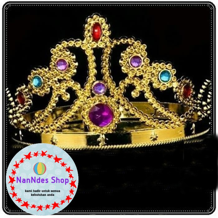 Mahkota Emas Ratu- Gold Queen Crown-Mahkota Pesta -Mahkota Ultah