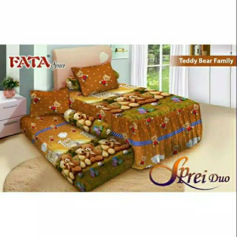 sprei duo Sorong FATA atas rumbai bawah flat UK 120x200cm (FREE MASKER SCUBA)