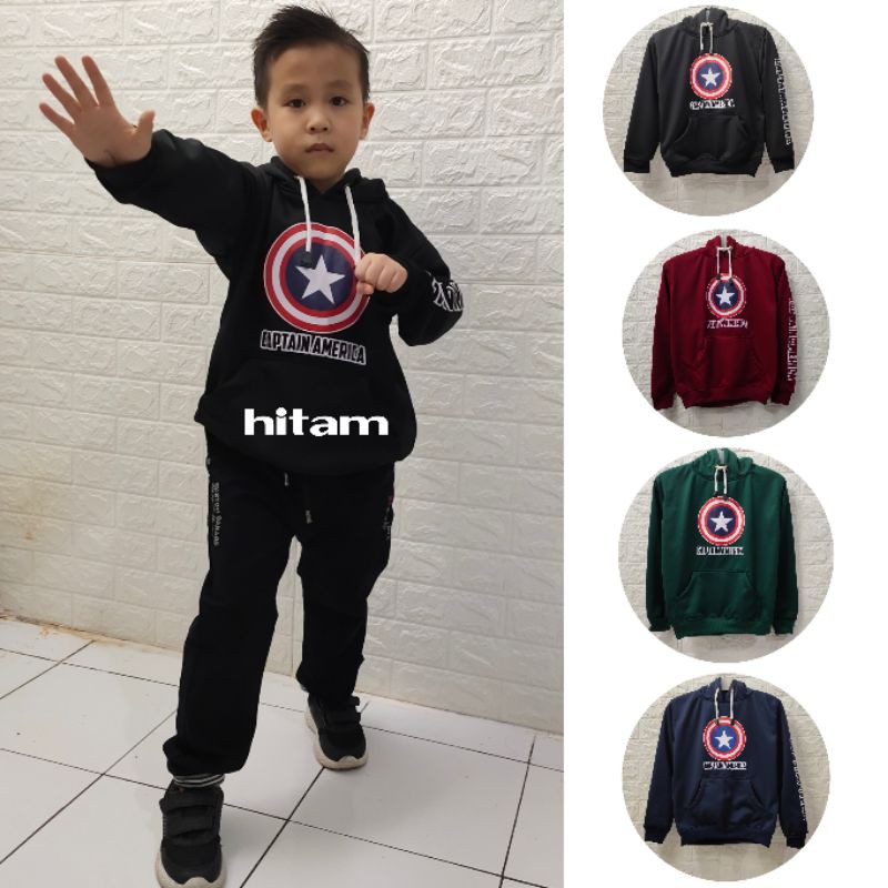 Jaket Sweater Hoodie Anak Capten Superhero