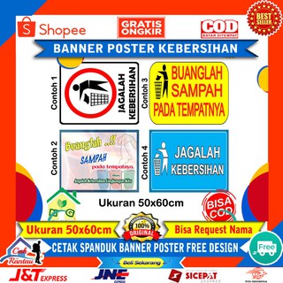 Banner Poster Dekorasi Hiasan Dinding Jagalah Kebersihan Buanglah