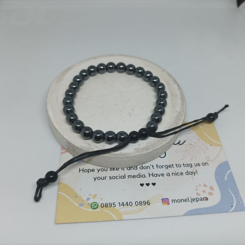 Gelang Blustin Asli 6 mm (Motif Bulat)