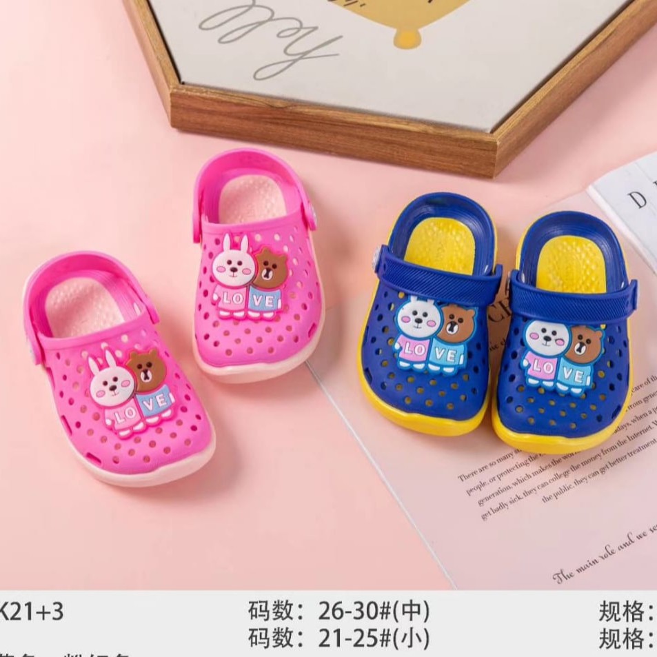 HappyOliver WHITE BEAR PAO2 Sepatu Sandal Anak Laki Laki Perempuan Bahan Karet Model Lucu 0-5 Tahun Import