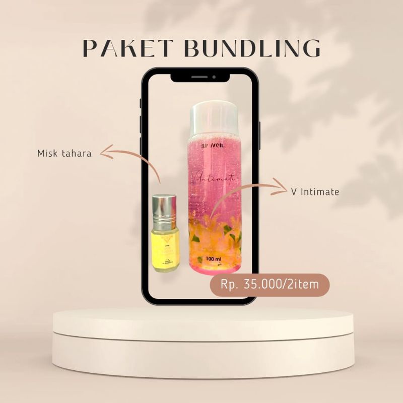 ARVVEN Paket Bundling V Intimate Sabun kewanitaan Gratis Misk Thaharah