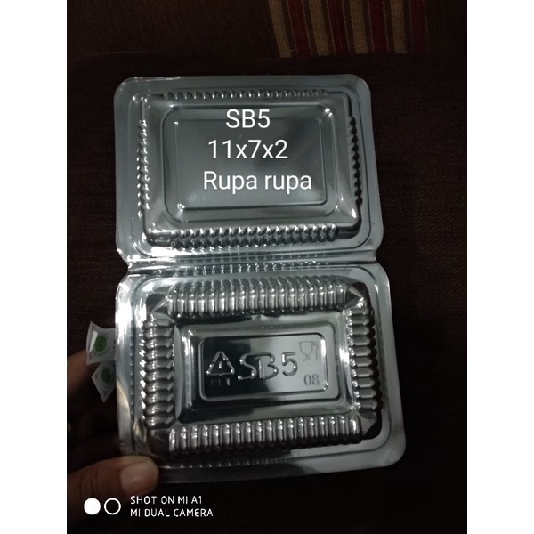 Kotak Kue Plastik Mika ukuran SB5 (2/3 kue mini) SB4 (3/4 kue, SB3  perpaket 20 pcs