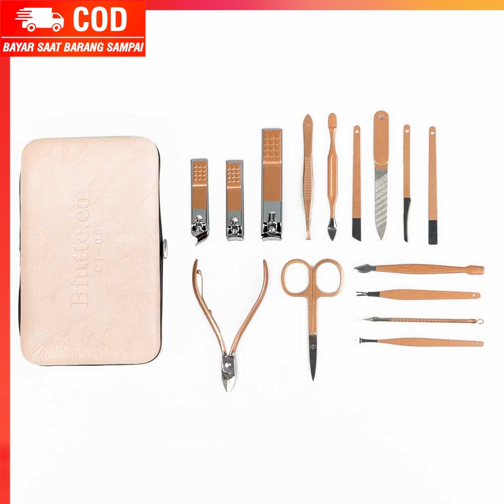 (100% BARANG ORI) Biutte.co Gunting Kuku Nail Art Set Manicure Pedicure 15 PCS - CT02