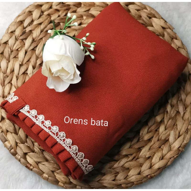 BERGO MARYAM KCB-LIPIT RENDA/AL'FADANI HIJAB-Orens bata