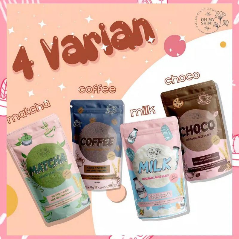 (beli 2 free kuas) GROSIR MASKER OH MY SKIN~ALL VARIAN