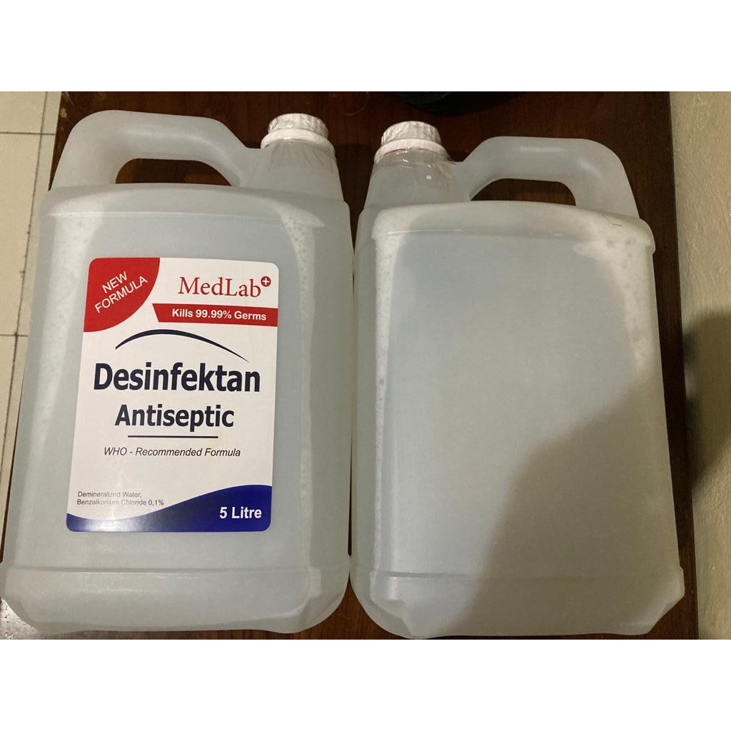 Disinfectant Desinfektan Antiseptik MEDLAB 5 Liter Anti Virus Corona Covid 19 ORI BARU GARANSI