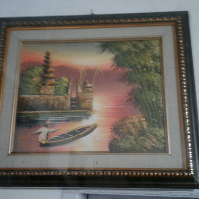Lukisan bali dan bingkai ukuran 25x20 cm