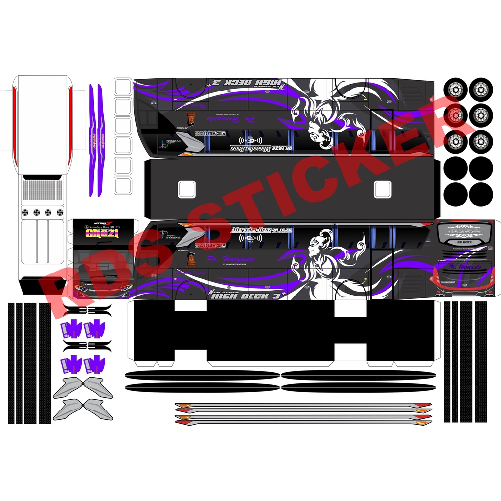 DIY miniatur bis pola paperbus papercraft bis Po Haryanto Ghazi