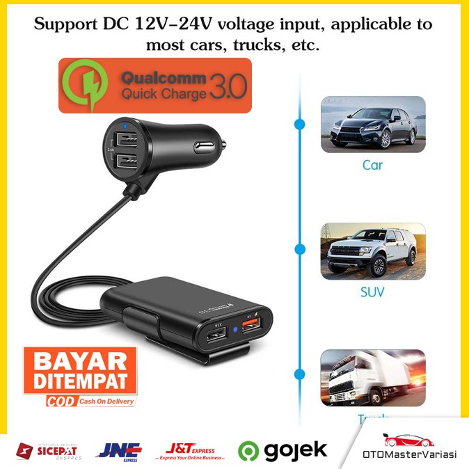 Charger Mobil Fast Charging 4 PORT QUALCOMM / Car Charger