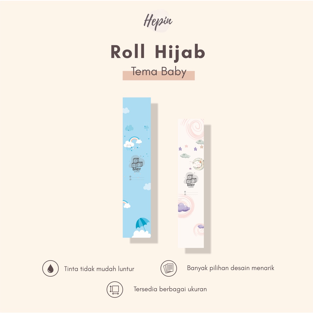 

roll hijab /roller label paking edisi BABY/roller hijab murah