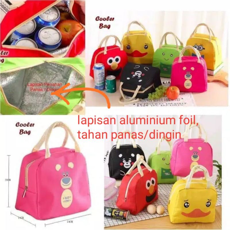 Tas Bekal Cooler Bag Tas Makan Anak Tahan Panas Tahan Dingin Tas Korea Karakter Lunch Bag Meal Bag