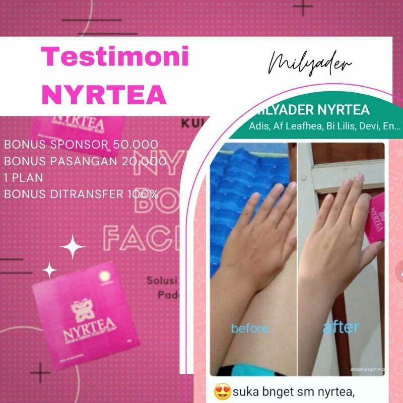 Nyrtea soap sabun viral sabun pemutih badan dan wajah sabun herbal 1 bar (ecer)