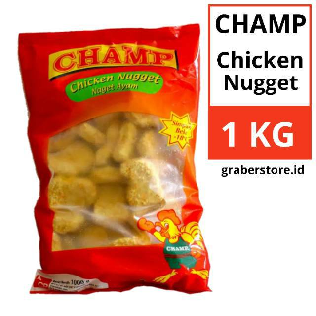 

NUGGET CHAMP 1KG CHAMP CHIKEN NUGGET NAGET AYAM FROZEN FOOD