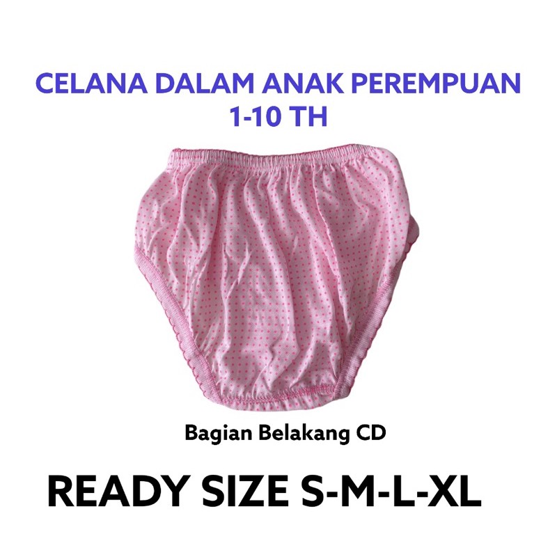 1 Lusin Celana Dalam Anak Perempuan Cewek Lusinan 10 th / CD Boxer Anak Celana Dalam Bayi TL Pokadot