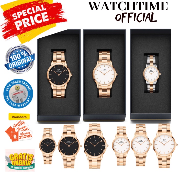 BIG SALE  JAM TANGAN DW ORIGINAL ICONIC LINK ARLOJI WANITA CEWEK DANIEL WELLINGTON ORI IKONIK LINK