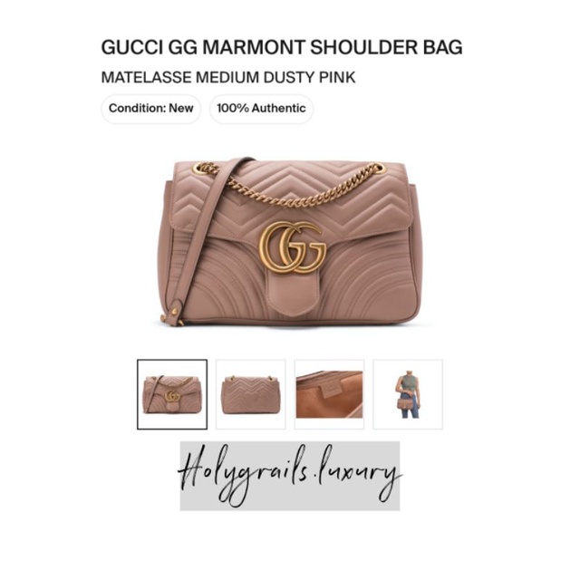 Gucci GG Marmont Shoulder Bag Matelasse Medium Dusty Pink