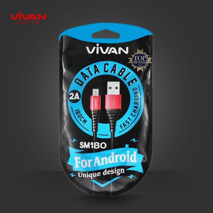 KABEL DATA ANDROID MICRO VIVAN SM180 - GARANSI 1 TAHUN GARANSI VIVAN