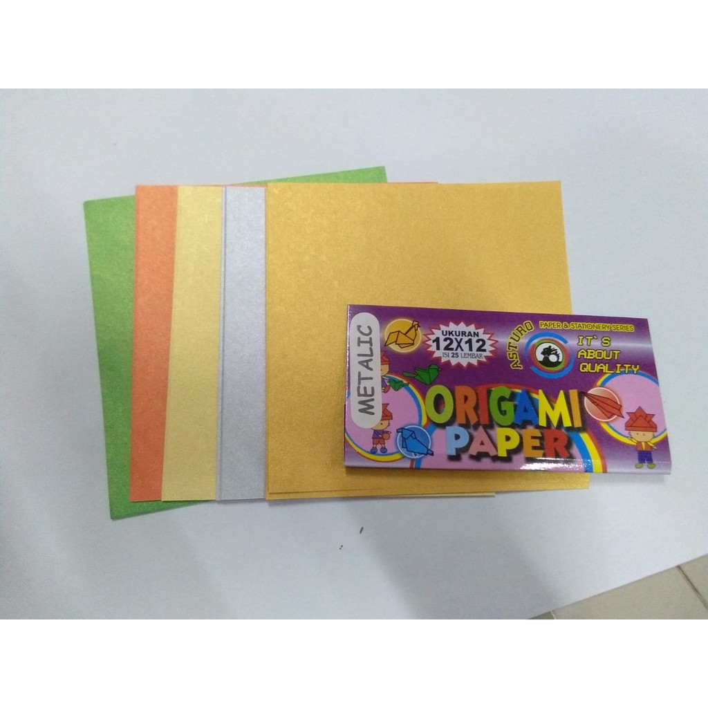 

ASTURO kertas ORIGAMI Metalic 12x12 ISI 25 LEMBAR kertas lipat