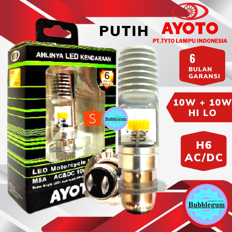 [ORIGINAL AYOTO ] Lampu Led Motor AYOTO M2A H6 (putih) Untuk Matic dan Bebek [ BERGARANSI 15BULAN ]-M5A