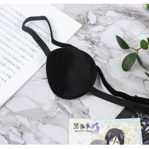 BLACK EYEPATCH eye patch hitam kesehatan ciel kuroshitsuji penutup mata sebelah cosplay