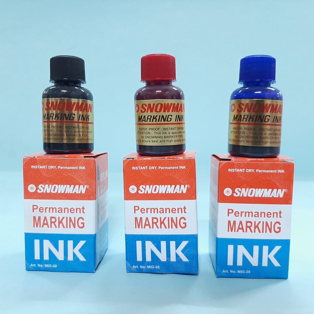

Tinta Sepidol Marker / Refill Ink Marker Snowman Permanen G-12 MIG-20 / tinta Spidol Permanent MIG20