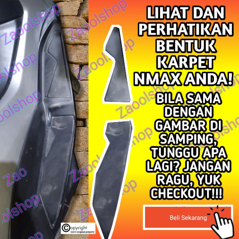 NMAX | Karpet lengkap fullset karet stepfloor alas kaki pijakan motor Nmax 2015 2016 2017 2018 2019